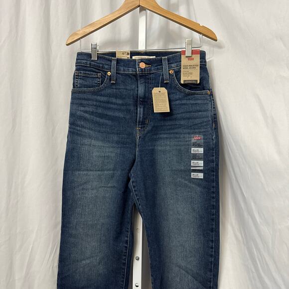 Levis Jeans Womens 29 x 29 Mom High Waisted Rise Blue Stretch Tapered New - Picture 6 of 10